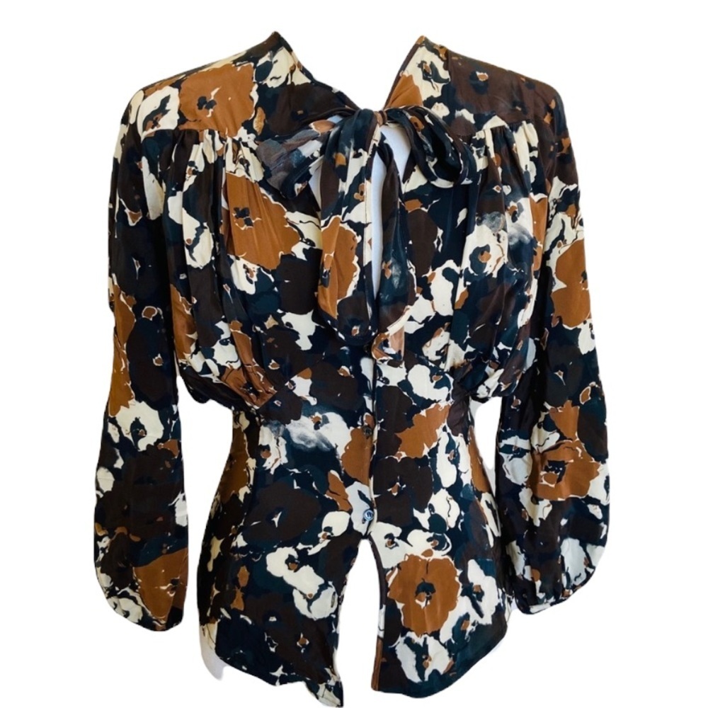Paul Smith Army Silk Long Sleeve Blouse